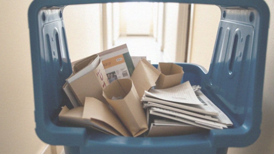 Jakie materiały papierowe są akceptowane w niebieskim pojemniku?