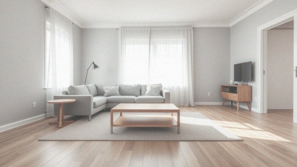 Szary salon z drewnem – inspiracje i porady aranżacyjne